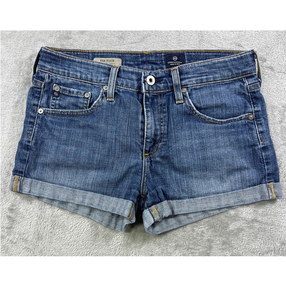 Adriano Goldschmied AG Pixie Roll Up Denim Jean Shorts 27 Medium Wash Summer - Picture 2 of 7